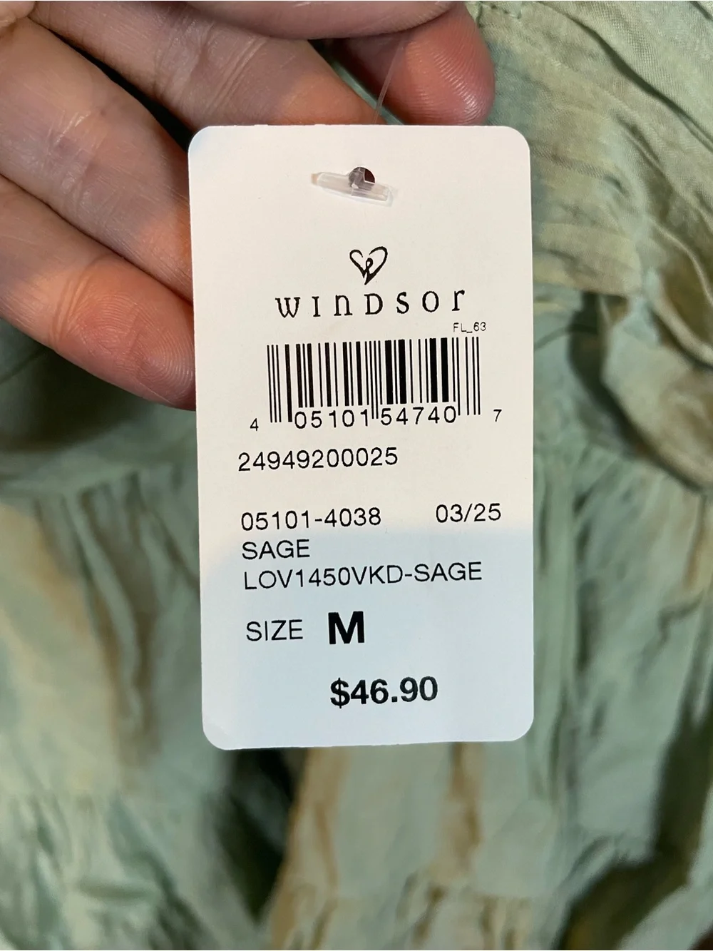 Windsor Sage Tiered Halter Dress - Medium - NWT